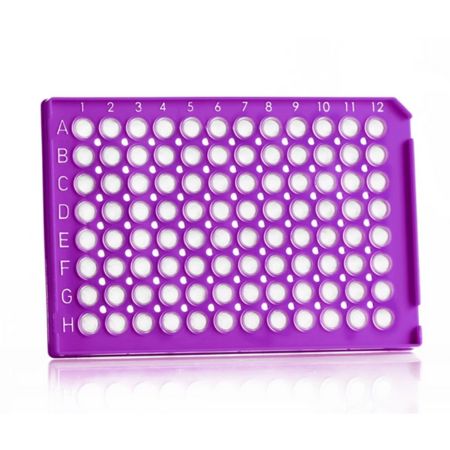 framestar_96_well_semi-skirted_pcr_plate_with_upstand_abi_style_(various_colours)_premier_scientific_purple