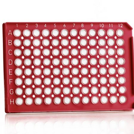 framestar_96_well_semi-skirted_pcr_plate_with_upstand_abi_style_(various_colours)_premier_scientific_red
