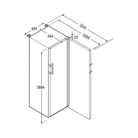 liebherr_free_standing_lab_freezer_sfffg_4001_performance_with_drawers_premier_scientific_dimensional_drawing